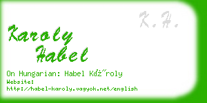 karoly habel business card